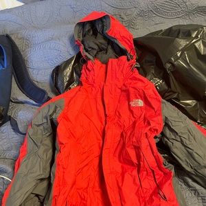 NorthFace Waterproof Rain Jacket Red Size L